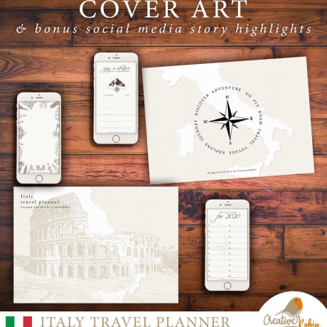 Printable ITALY TRAVEL PLANNER • Italy Trip Planner • Map of Italy • Travel Diary & Packing List