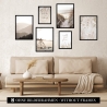 CreativeRobin Poster Set als Wohnzimmer Deko | 4x A3 + 2x A4 Wandbilder Collage | ohne Rahmen » Pampasgras Strand «