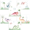 6er Dino Poster-Set fürs Kinderzimmer I Babyzimmer Deko I ohne Rahmen I CreativeRobin