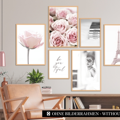 CreativeRobin Poster Set als Wohnzimmer Deko | 4x A3 + 2x A4 Wandbilder Collage | ohne Rahmen » Fashion & Architektur «