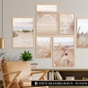 CreativeRobin Poster Set als Wohnzimmer Deko | 4x A3 + 2x A4 Wandbilder Collage | ohne Rahmen » Pampasgras, Berge & Strand «