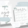 Hochzeitsbingo als Hochzeitsspiel für Brautpaar & Gäste im schönen Eukalyptus Design I 50 Blätter I CreativeRobin