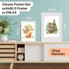 8 Waldtier Poster DIN A4 als Kinderzimmer & Babyzimmer Deko • Reh, Fuchs, Bär etc. mit Flora • OHNE Rahmen • CreativeRobin