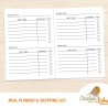Meal Planner and Shopping List + Grocery List + Favorite Family Food Plan | Meal Preparation |  Daily & Weekly Food Journal | Printable