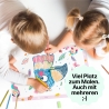 Einhörner Malblock und Malunterlage für Kinder & Erwachsene | Schreibtischunterlage aus Papier DIN A3 mit 25 Blättern | CreativeRobin
