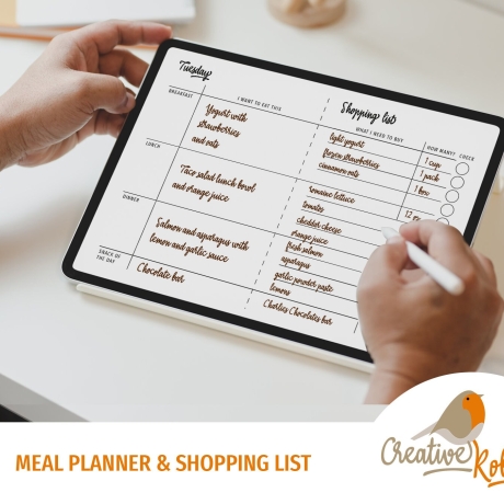 DAILY MEAL PLANNER | Weekly Meal Planner | 7 Day Meal planner with Shopping CheckList pdf | Meal Preparation Printable Planner