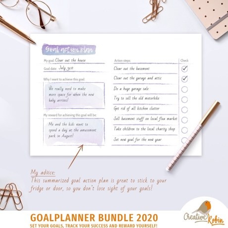 Yearly GOAL PLANNER 2023 • Goal Planning CALENDER • Monthly Goal Setting Planner • Goal Worksheet & Journal • Printable Goal Planner Kit