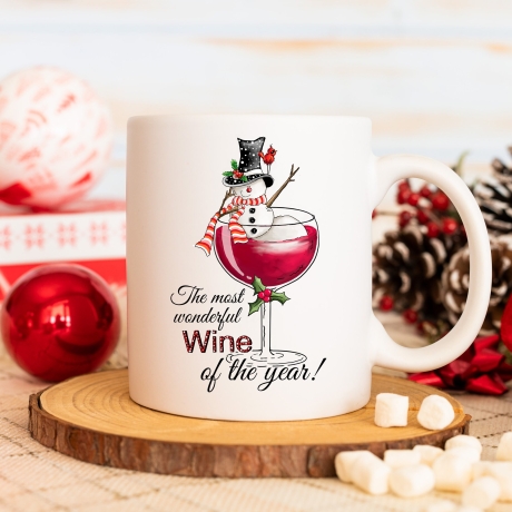 Tasse zu Weihnachten  | Tasse mit Spruch | Schneemann im Weinglas