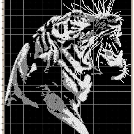Maschinen Stickdatei - Tiger gereizt Lichteffekt