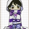 Maschinen Stickdatei - Manga Mädchen mit Schal