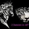 Maschinen Stickdateien - Tiger und Jaguar Lichteffekt 18*13cm