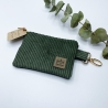 Mini Portemonnaie Cord grün, Mini-Geldbörse, Cordportemonaie