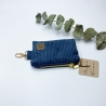 Mini Portemonnaie Cord  blau, Geldbörse Cord, Mini-Geldbörse