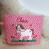 Windeltasche Pferd Pferdchen rosa Dots mit Namen W164
