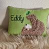 Kissen Bär Teddy Schmetterling grüne Punkte & Wunschnamen W918