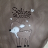 Babydecke Decke Reh Punkte beige (dunkel) Punkte & Namen W54