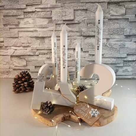 Adventskranz modern, Adventskranz aus Zahlen, Zahlen Advent 1234