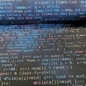 French Terry Stoff Druck C++ Nerd Stoff, Programmierung, Quelltext marineblau