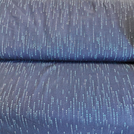 Baumwolljersey Stoff Druck Matrix Nerd Stoff, marineblau