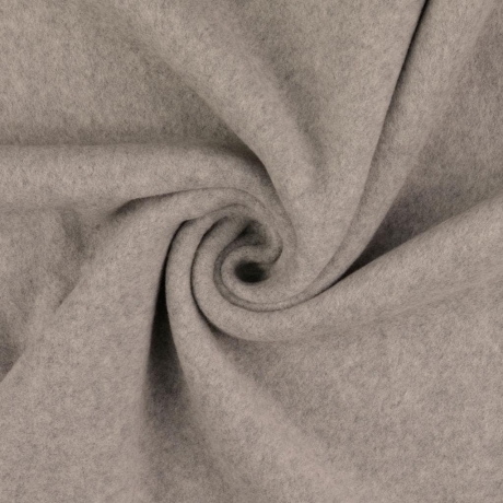Reststücke: Baumwollfleece Stoff uni hellgrau - 100% Baumwolle; ca. 0,5m + 1,1m + 2,0m