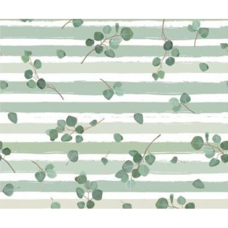 Baumwolljersey Druck - Eucalyptus Stoff grün weiß gestreift | Fräulein von Julie