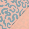 Sweatshirt Druck Stripes abstrakte Streifen in Petrol auf Peach