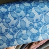 Baumwolljersey Stoff Dina blau Kugeln - geometrisches Muster