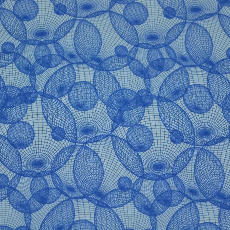 Baumwolljersey Stoff Dina blau Kugeln - geometrisches Muster