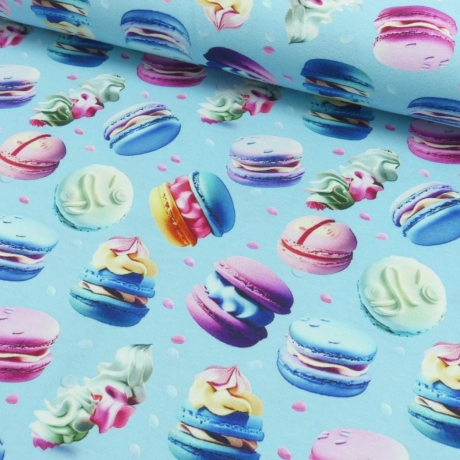 Baumwoll Jersey Stoff Digital Druck Macarons