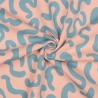 Sweatshirt Druck Stripes abstrakte Streifen in Petrol auf Peach