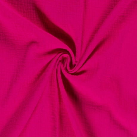 Baumwoll Musselin Stoff uni fuchsia