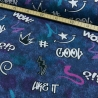 French Terry Druck Graffiti Girls blau Jeans Optik by Jessy Sewing