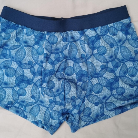 Baumwolljersey Stoff Dina blau Kugeln - geometrisches Muster