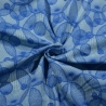 Baumwolljersey Stoff Dina blau Kugeln - geometrisches Muster