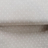 Reststück: maritimer Musselin Stoff beige mit weißen Ankern; ca. 1,1m