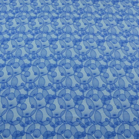 Baumwolljersey Stoff Dina blau Kugeln - geometrisches Muster