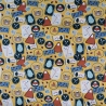French-Terry Stoff Bär & Fuchs gelber Hintergrund | Julie Kids Fashion