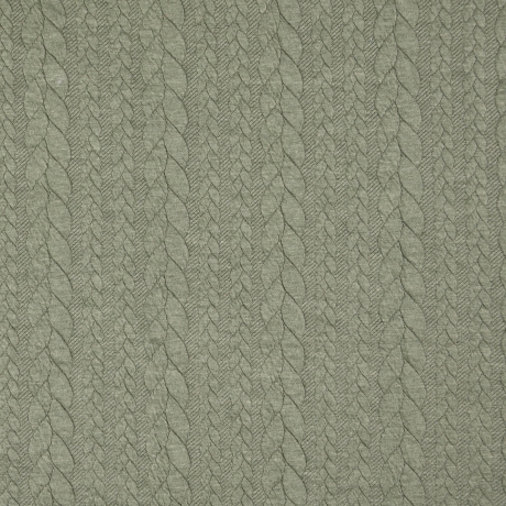 Zopfstrick Jacquard Stoff olivgrün