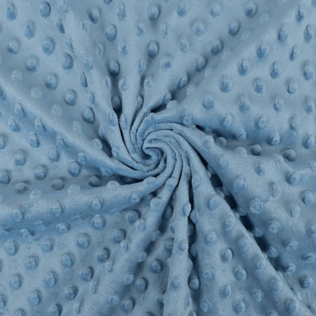 Minky Fleece Stoff uni jeans blau