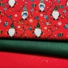 Baumwoll Stoff Wichtel Weihnachten Geschenk Lichterkette grün rot