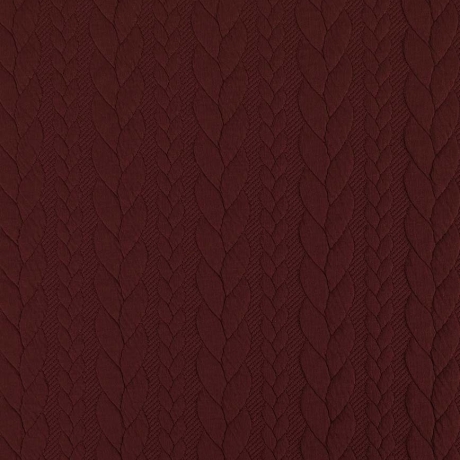 Reststücke: Zopfstrick Jacquard Stoff dunkel bordeaux; ca. 1,6m +0,9m + 0,5m