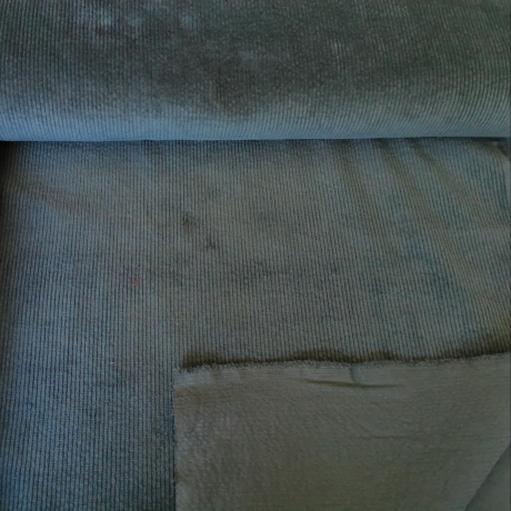 Washed Cord Stoff Stretch uni dunkel petrol - Basic Stoffe