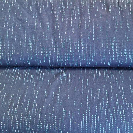 Baumwolljersey Stoff Druck Matrix Nerd Stoff, marineblau