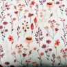 Reststücke: Baumwolljersey Stoff Digital Druck Natur Frühlingswiese; ca. 0,5m + 1,4m
