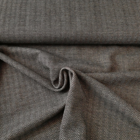 Jacquard Jersey Fischgrat anthrazit - schwarz/weiß