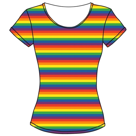 Baumwoll Jersey Stoff Druck - Regenbogenstreifen bunt/multicolor (schmal)