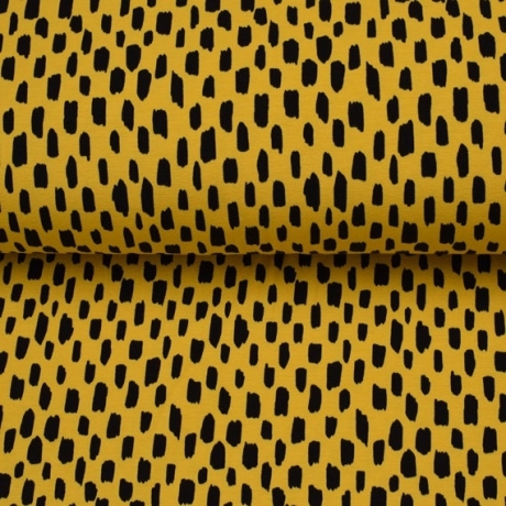 Baumwolljersey Druck gelb schwarz - Animal Print