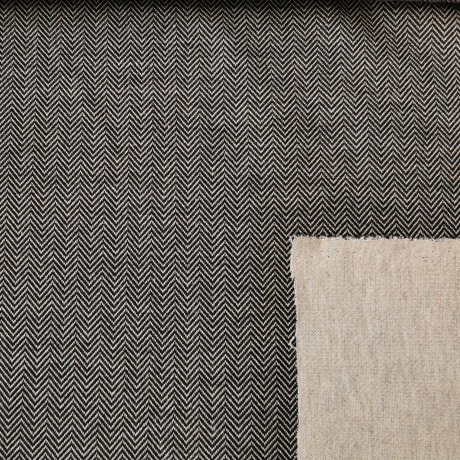 Jacquard Jersey Fischgrat anthrazit - schwarz/weiß