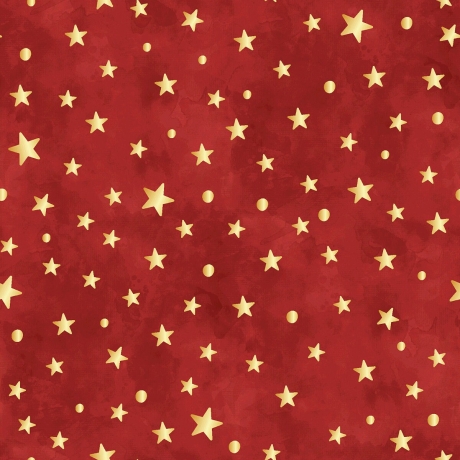 Reststück: Baumwollstoff rot weihnachtlichen Sternen; ca. 0,5m