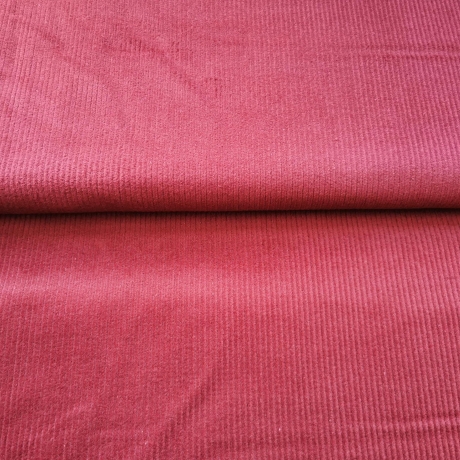 Washed Cord Stoff Stretch uni dunkel rot - Basic Stoffe